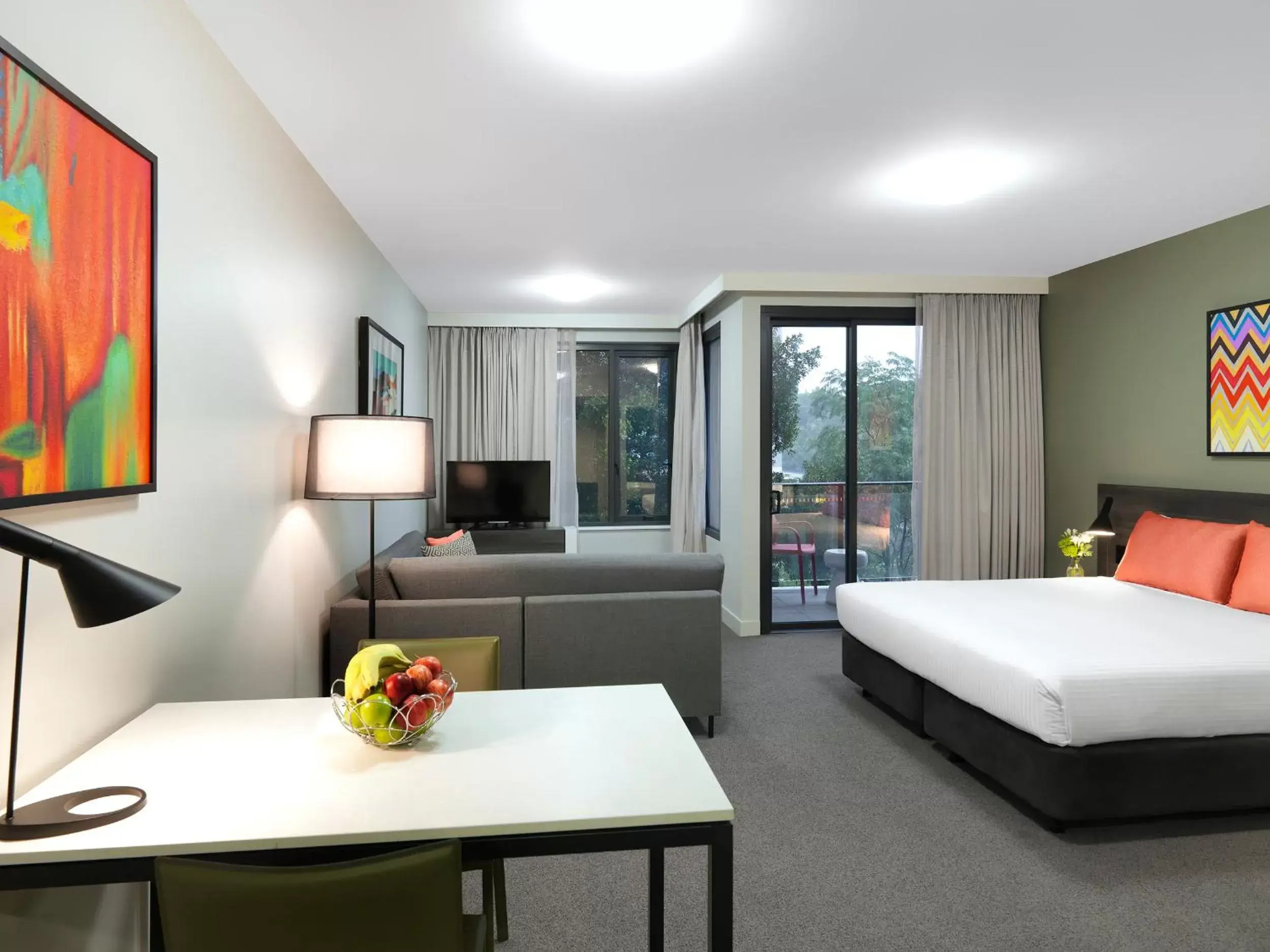 TV and multimedia, Bed in Adina Apartment Hotel Sydney Airport TV and multimedia, Bed in Adina Apartment Hotel Sydney Airport