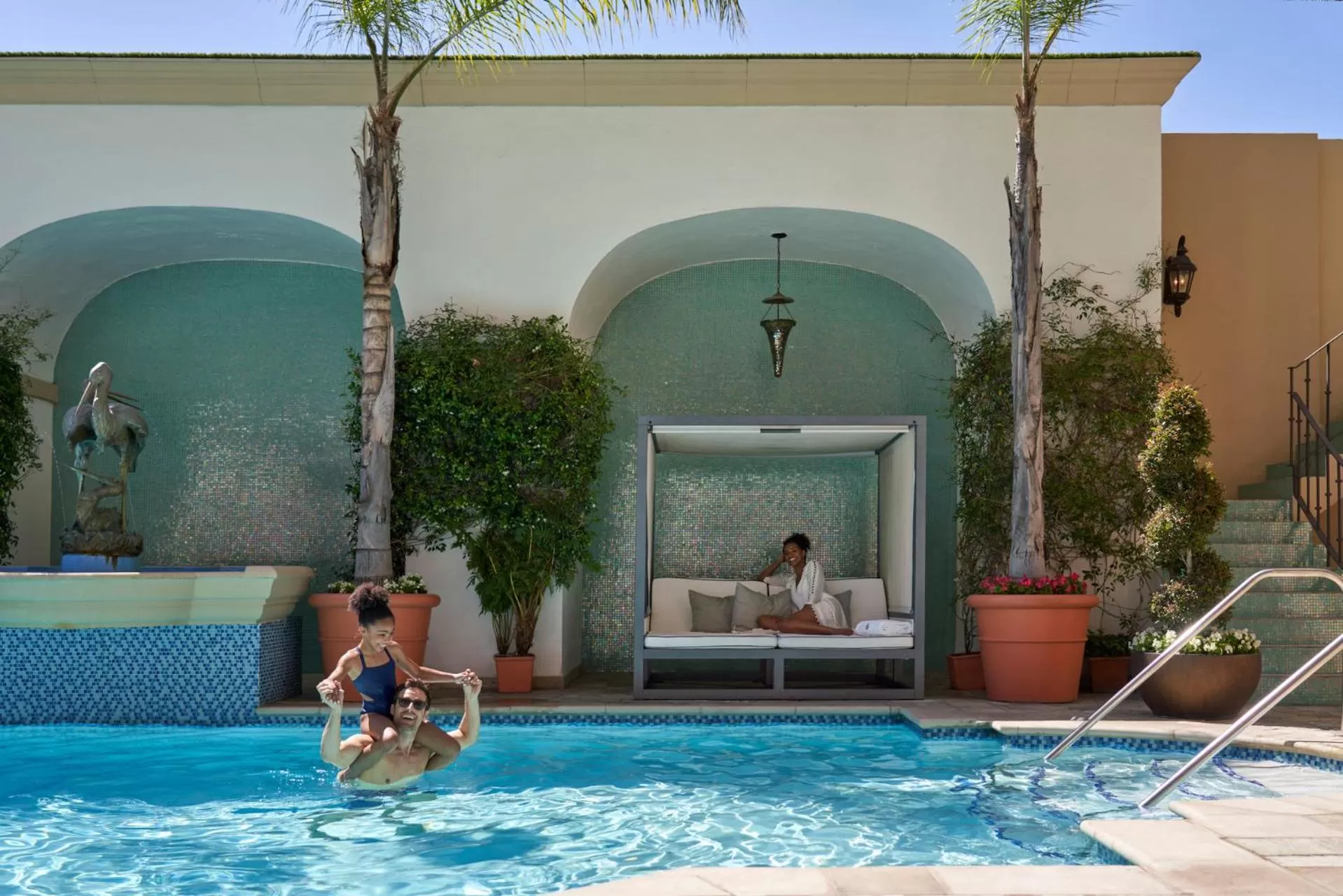 Swimming pool in Beverly Wilshire, Beverly Hills, A Four Seasons Hotel