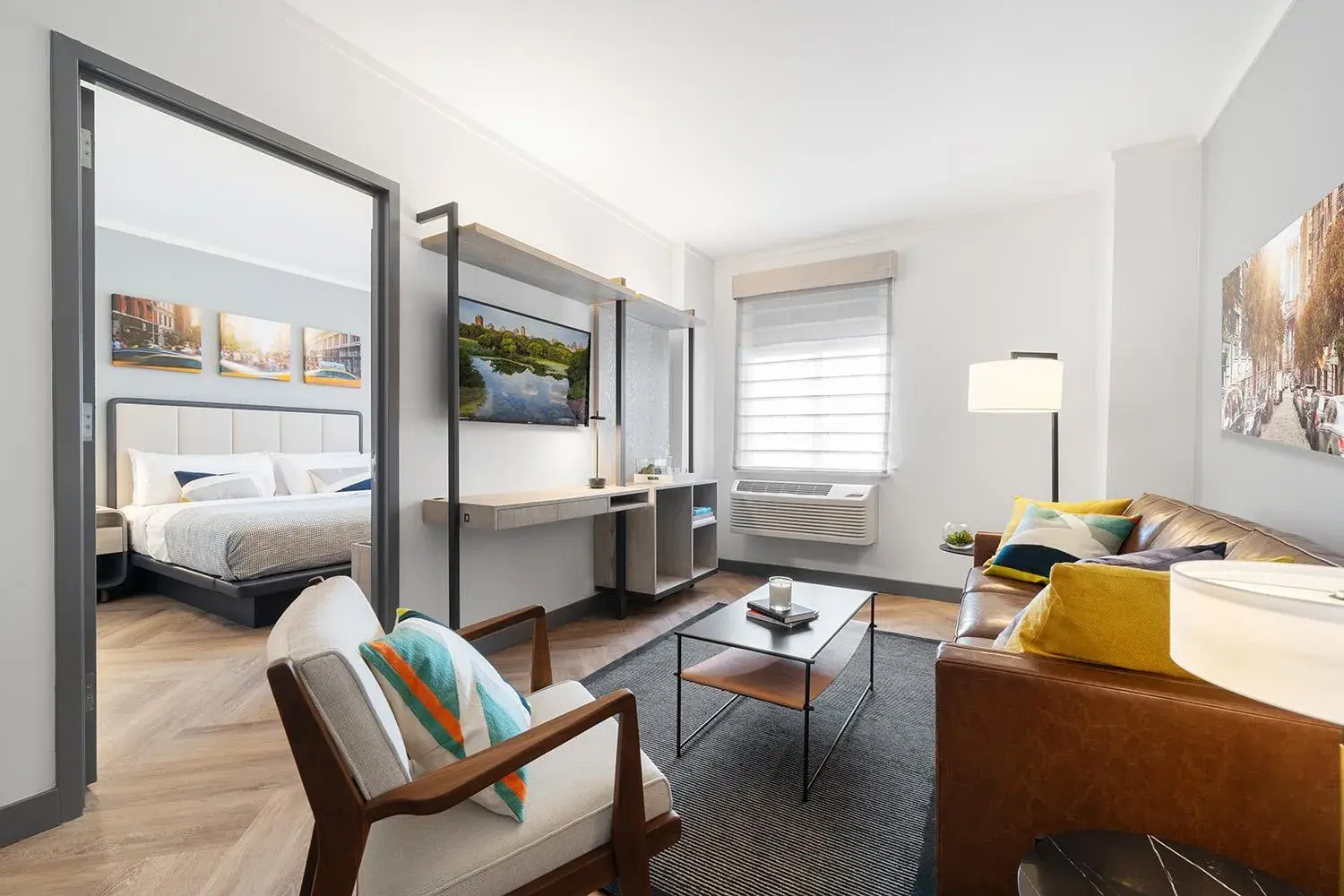 Living room, Bed in Citadines Connect Fifth Avenue New York Living room, Bed in Citadines Connect Fifth Avenue New York