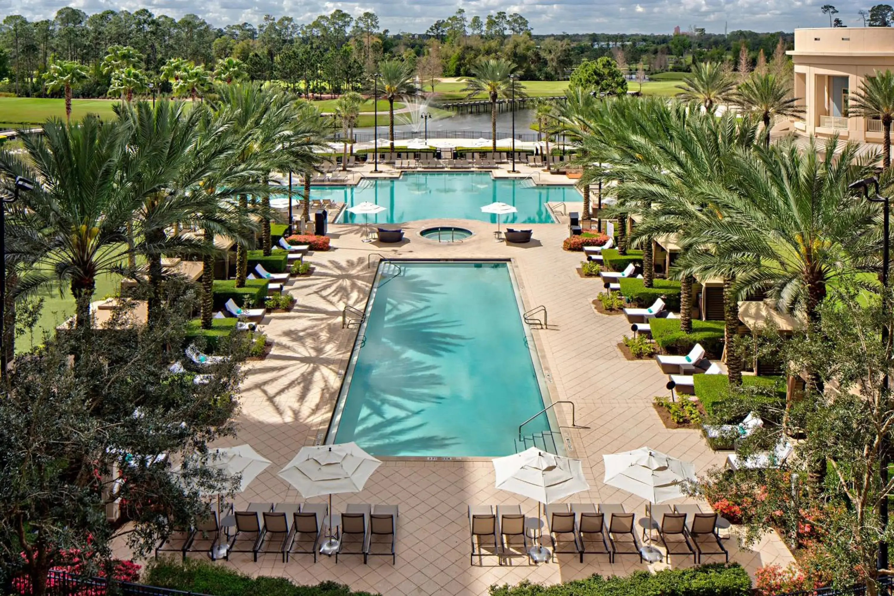 Pool view in Waldorf Astoria Orlando - An Official Walt Disney World Hotel Pool view in Waldorf Astoria Orlando - An Official Walt Disney World Hotel