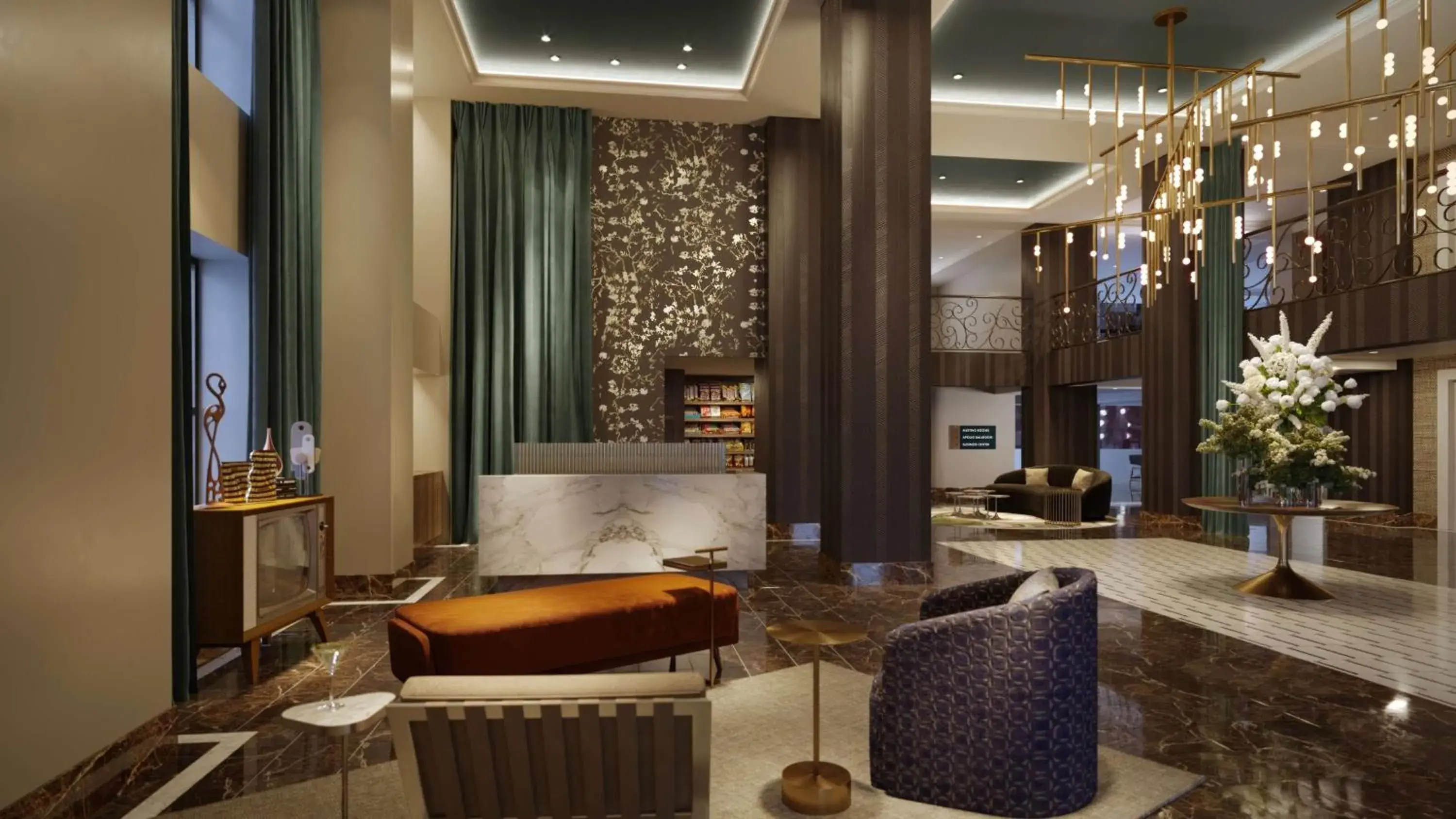 Lobby or reception in The American Hotel Atlanta Downtown-a Doubletree by Hilton Lobby or reception in The American Hotel Atlanta Downtown-a Doubletree by Hilton