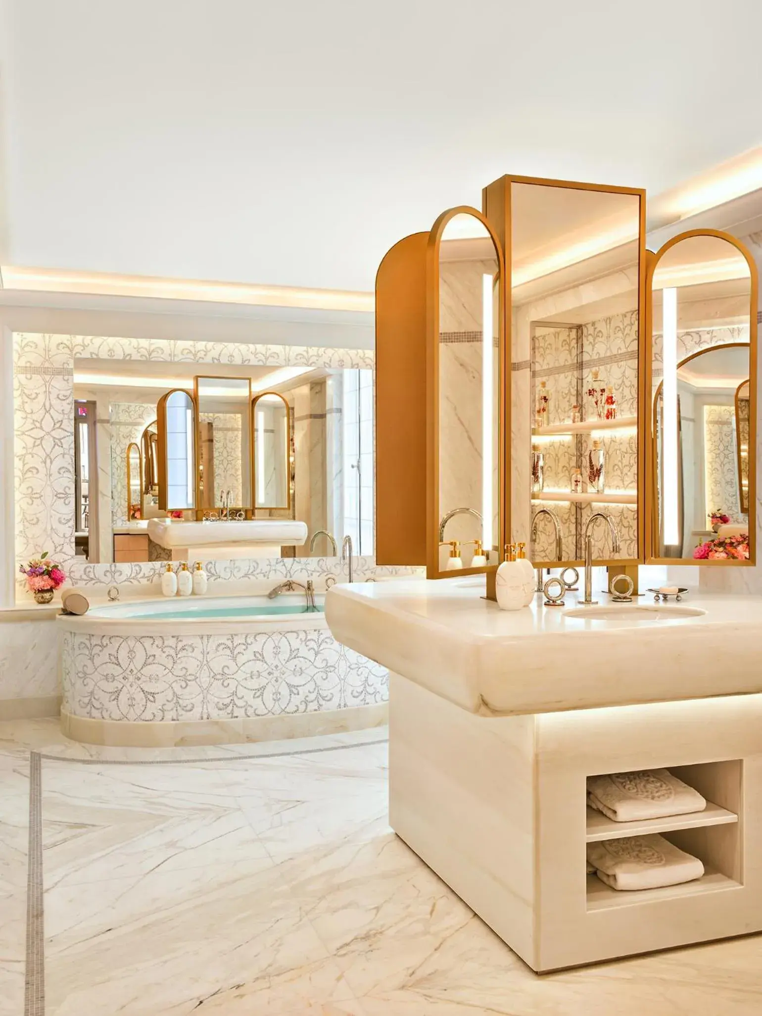 Bathroom in Hôtel Plaza Athénée - Dorchester Collection Bathroom in Hôtel Plaza Athénée - Dorchester Collection