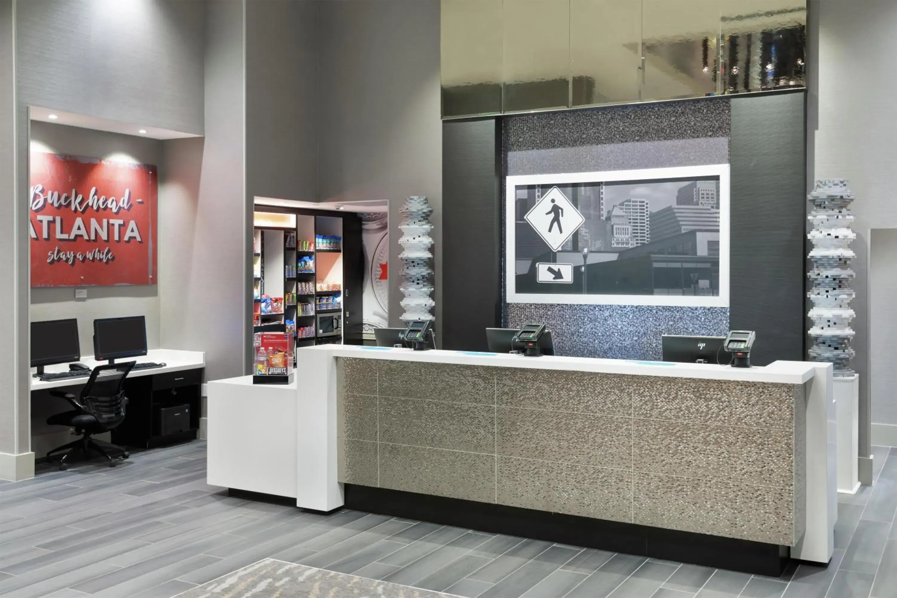 Lobby or reception in Hampton Inn & Suites Atlanta Buckhead Place Lobby or reception in Hampton Inn & Suites Atlanta Buckhead Place