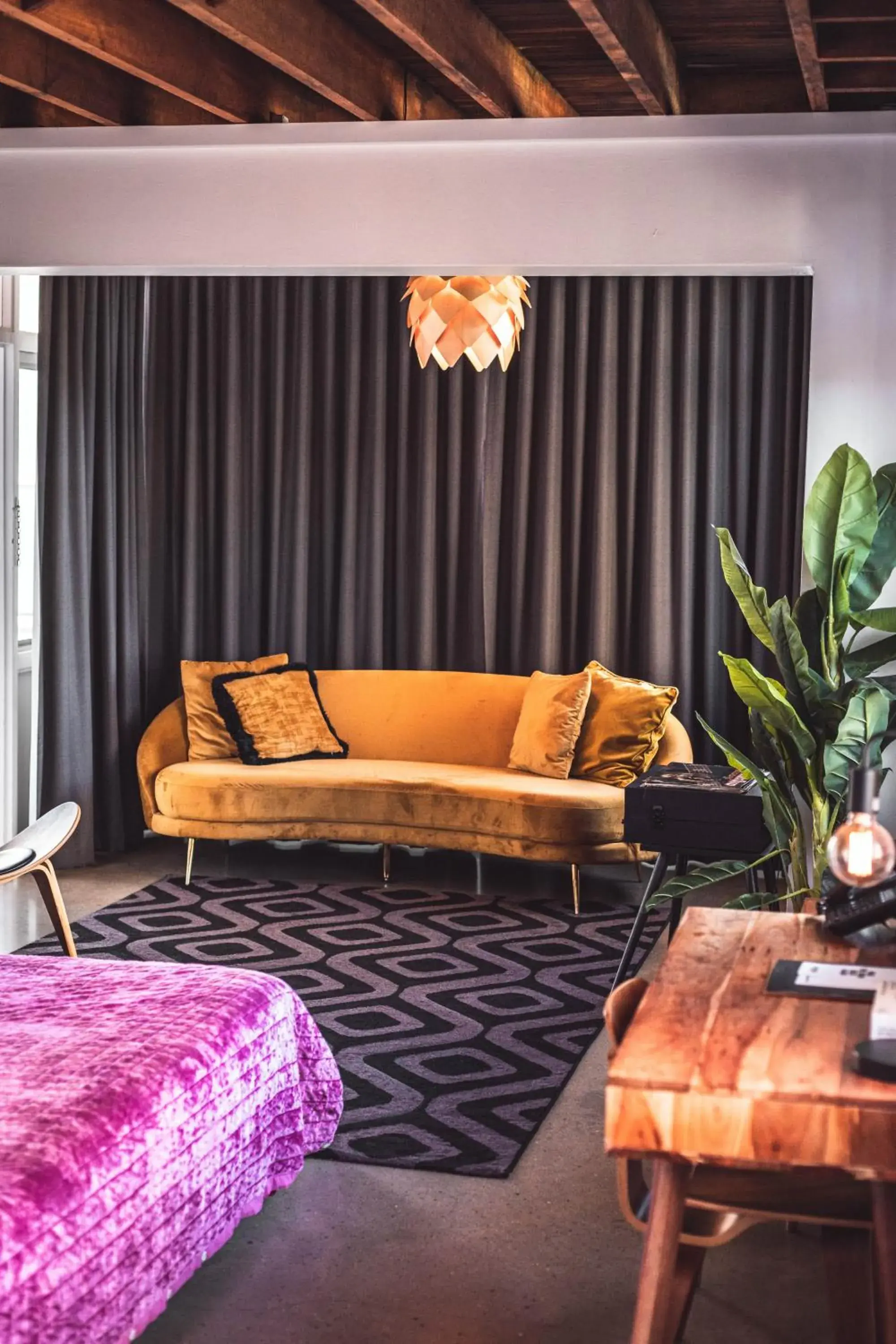 Seating area, Bed in The Pink Hotel Coolangatta Seating area, Bed in The Pink Hotel Coolangatta