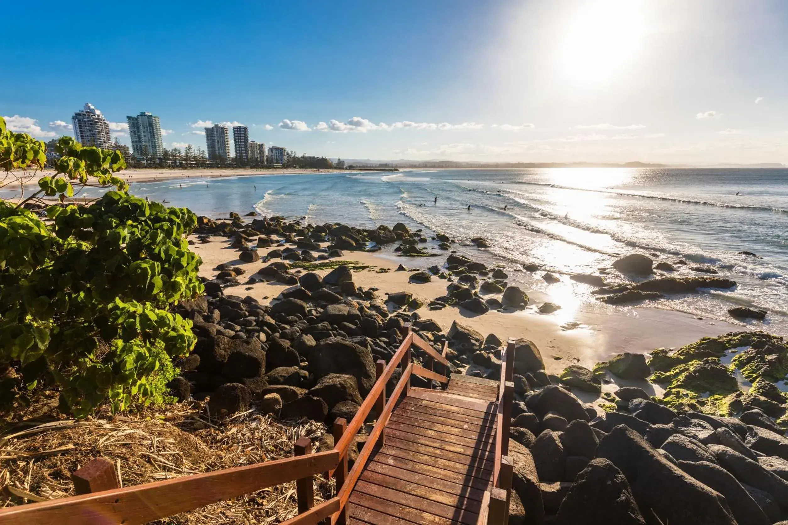Beach in The Pink Hotel Coolangatta Beach in The Pink Hotel Coolangatta