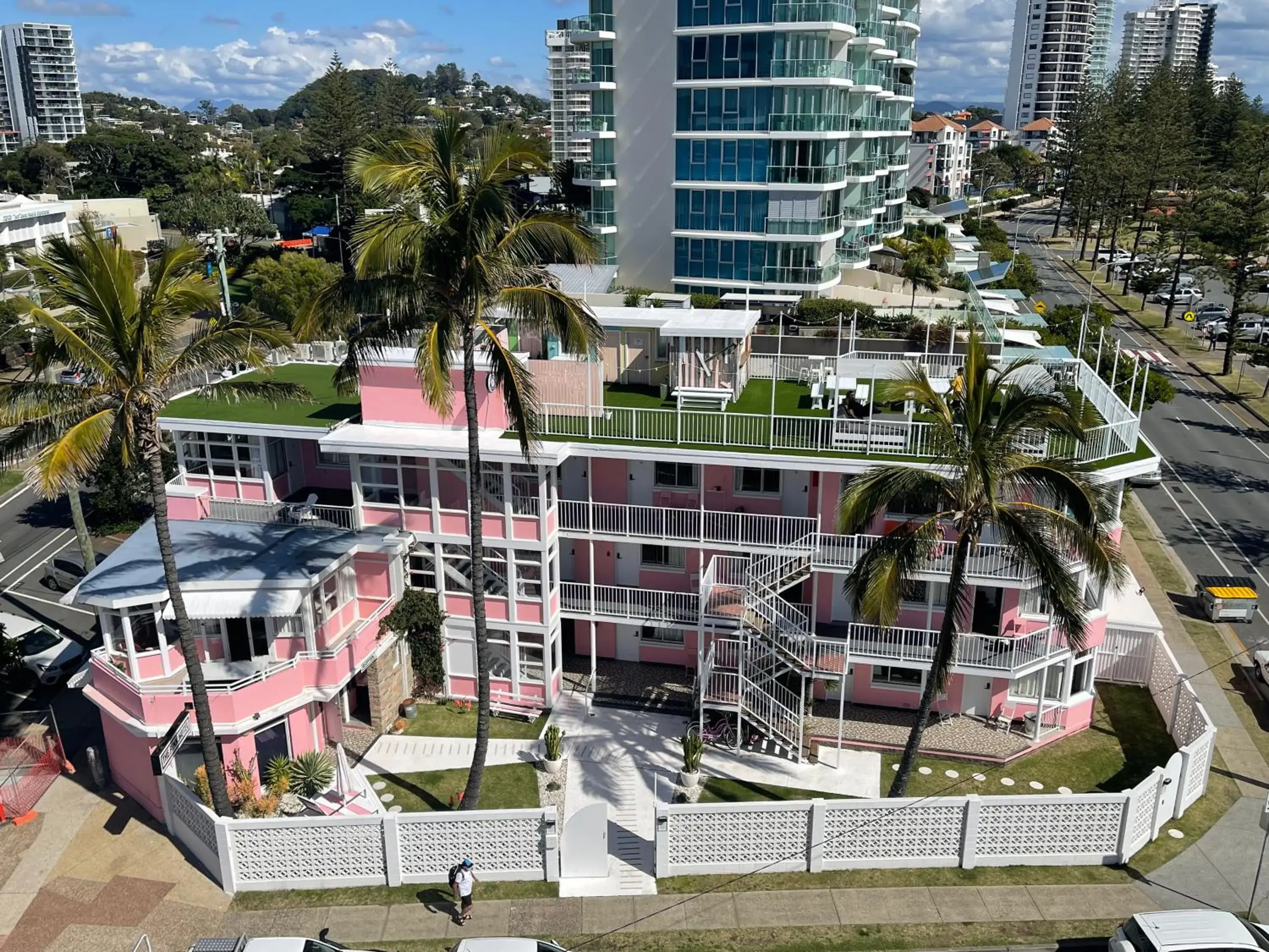 Property building in The Pink Hotel Coolangatta Property building in The Pink Hotel Coolangatta