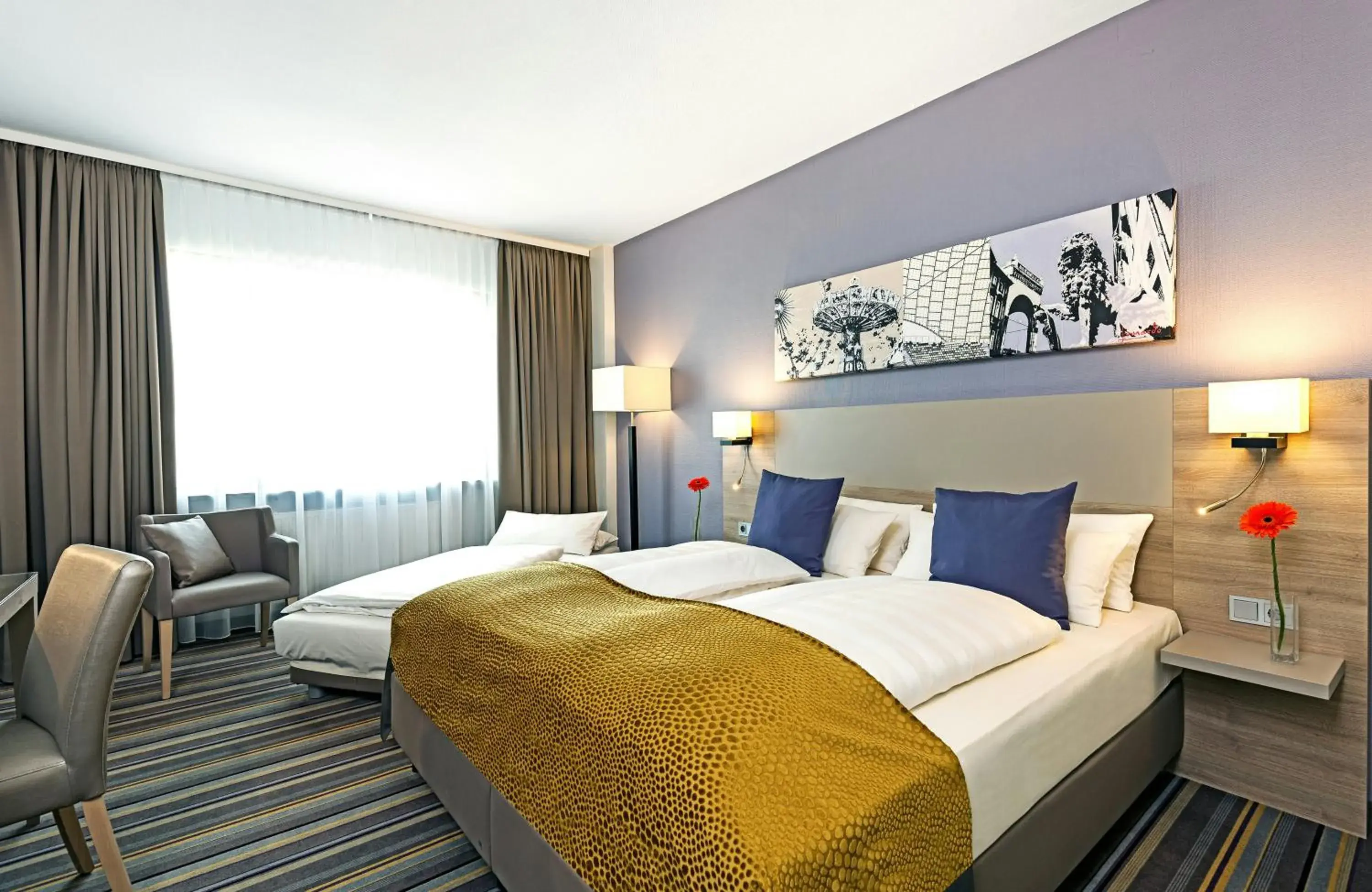 Bedroom, Bed in Leonardo Hotel Munich City North Bedroom, Bed in Leonardo Hotel Munich City North
