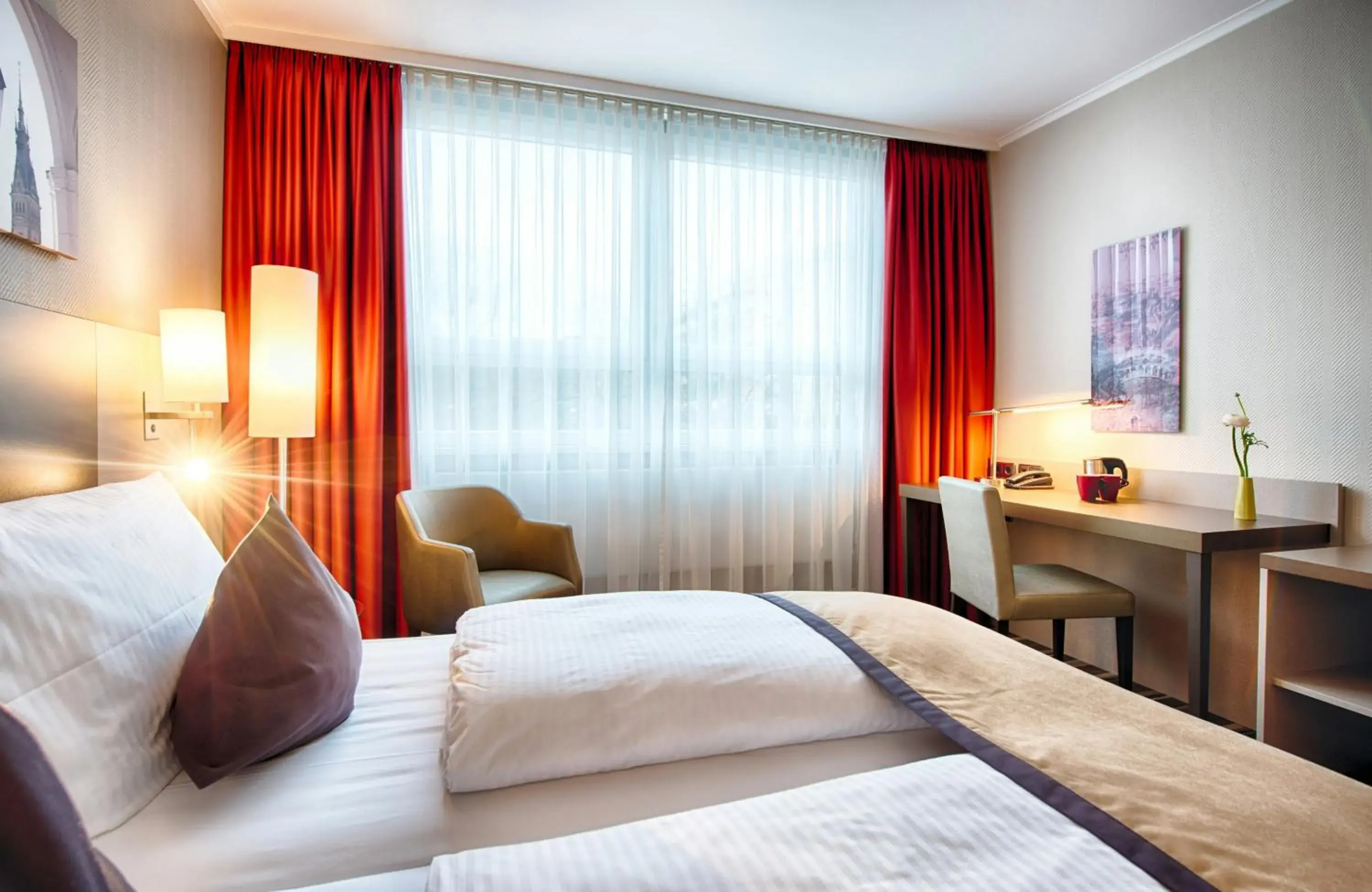 Bedroom, Bed in Leonardo Hotel Hamburg City Nord Bedroom, Bed in Leonardo Hotel Hamburg City Nord