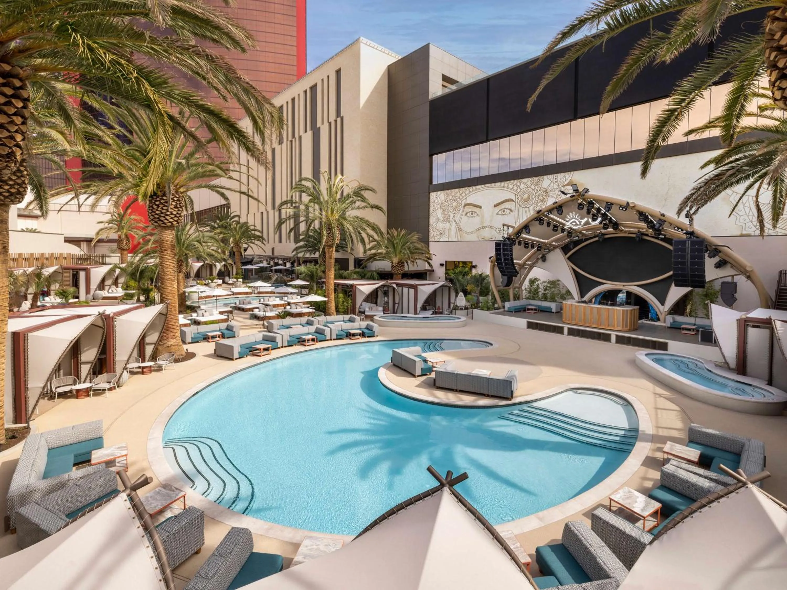 Pool view in Crockfords Las Vegas, LXR Hotels & Resorts at Resorts World