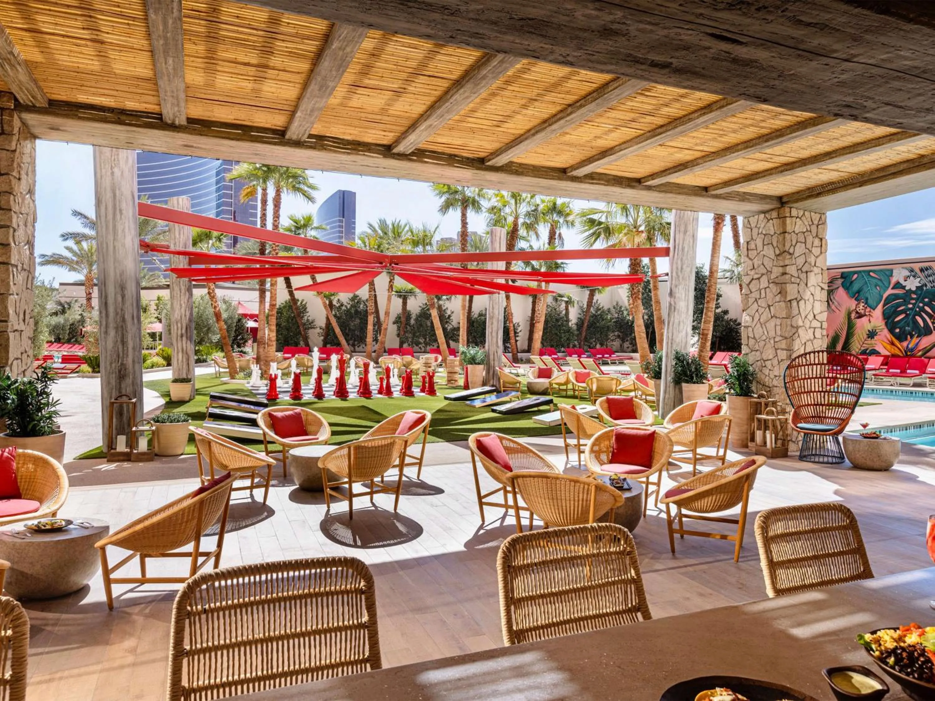 Pool view in Crockfords Las Vegas, LXR Hotels & Resorts at Resorts World