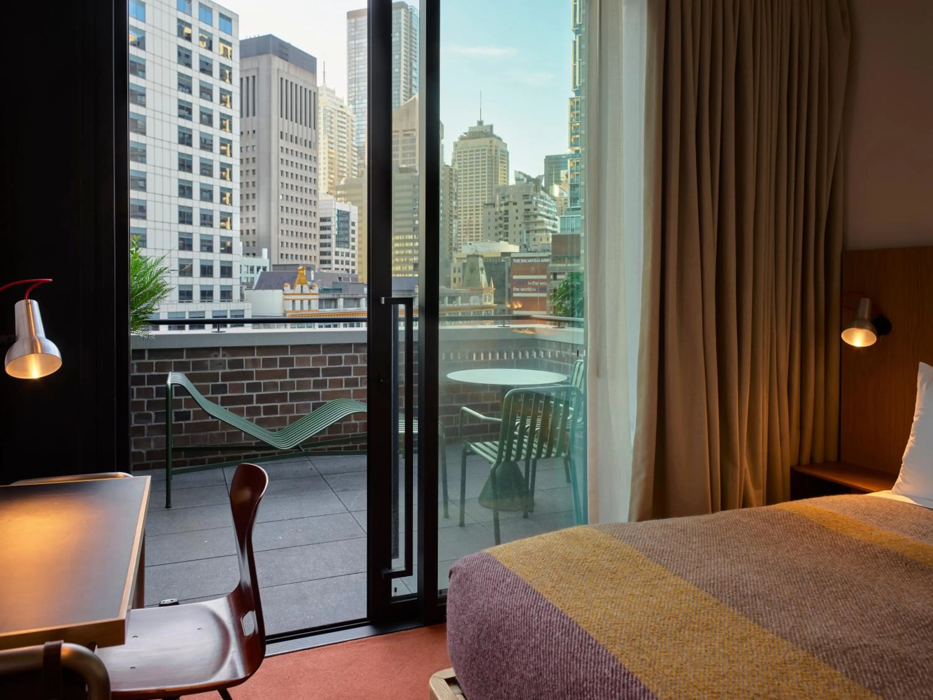 Balcony/Terrace, Bed in Ace Hotel Sydney